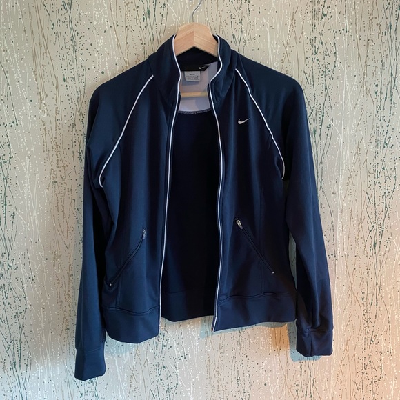 Nike full zip stretch jacket navy blue size S - Picture 3 of 4